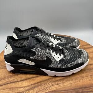 Nike Air Max 90 Ultra 2.0 Flyknit Shoes Mens Size 11 Oreo Black White Running